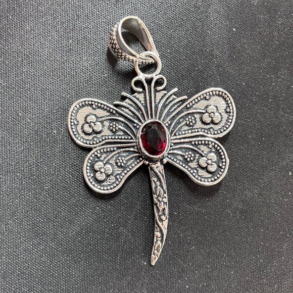 Jewelry - Garnet Dragonfly Pendant